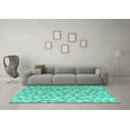thumbnail image 3 of Ahgly Company Machine Washable Indoor Rectangle Oriental Turquoise Blue Modern Area Rugs, 2' x 4', 3 of 4