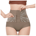 thumbnail image 2 of Fulorrnie High Waisted Compression Panties Adjustable Hook Eye Closure Shapewear Briefs Tummy Control Seamless Women's Underwear Abdominal Support, Grey, XL, 2 of 6