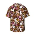 thumbnail image 5 of Uemuo Flower Bunny Pattern Cotton Linen Short Sleeve Shirts,Casual Lightweight Button Down Shirts,Vacation Beach Summer Tops-X-Large, 5 of 7