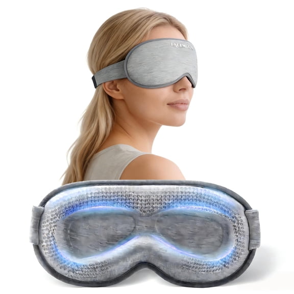 FACEMOON Sleep Mask Weighted Comfort Memory Foam Blackout 3D Design Zero Pressure for Women and Men Lash Extension Sleep Essential Gray