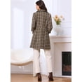 thumbnail image 3 of DARING DIVA Women's Single Breasted Vintage Winter Overcoat Plaid Pea Coat XL Coffee, 3 of 6
