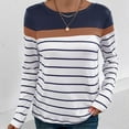 thumbnail image 7 of Lmnyox Women's Striped Tops Soft Long Sleeve Crew Neck T Shirt Summer Casual Pullover Shirt 2024 Trendy, 7 of 7