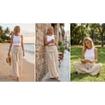 thumbnail image 6 of Cuteduck Womens Wide Leg Palazzo Pants Flowy High Waist Boho Pants with Tie Belt S-2XL, 6 of 7
