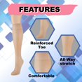 thumbnail image 4 of Grandeur Hosiery Women's Ladies Plus Size Queen Sheer Support Knee High Stockings 3-Pack Nude 4X, 4 of 5