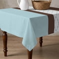 thumbnail image 4 of Blue Brown Morocco Table Cloth Waterproof Tablecloths, Geometric Stripes Aqua Stitching Tablecloth Dining Table Cover for Kitchen Party Tabletop Outdoor, Square Tablecloth 54x54 Inch, 4 of 9