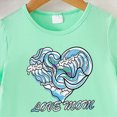 thumbnail image 4 of KPOPLK Toddler Baby Girl Clothes Baby Girl Outfits Short Sleeve Round Neckline Graphic Print Top Pants 2PCS Set 3t 4t 5t 6t 7t Size 7 Years,Dark Blue, 4 of 4