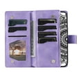 thumbnail image 5 of SaniMore for Samsung Galaxy A54 5G 6.4" Case, Luxury PU Leather Skin with Emboss Totem Detachable Crossbody Strap + Zipper Cash Pokcet Card Holder Flip Kickstand Wallet Cover, Purple, 5 of 11