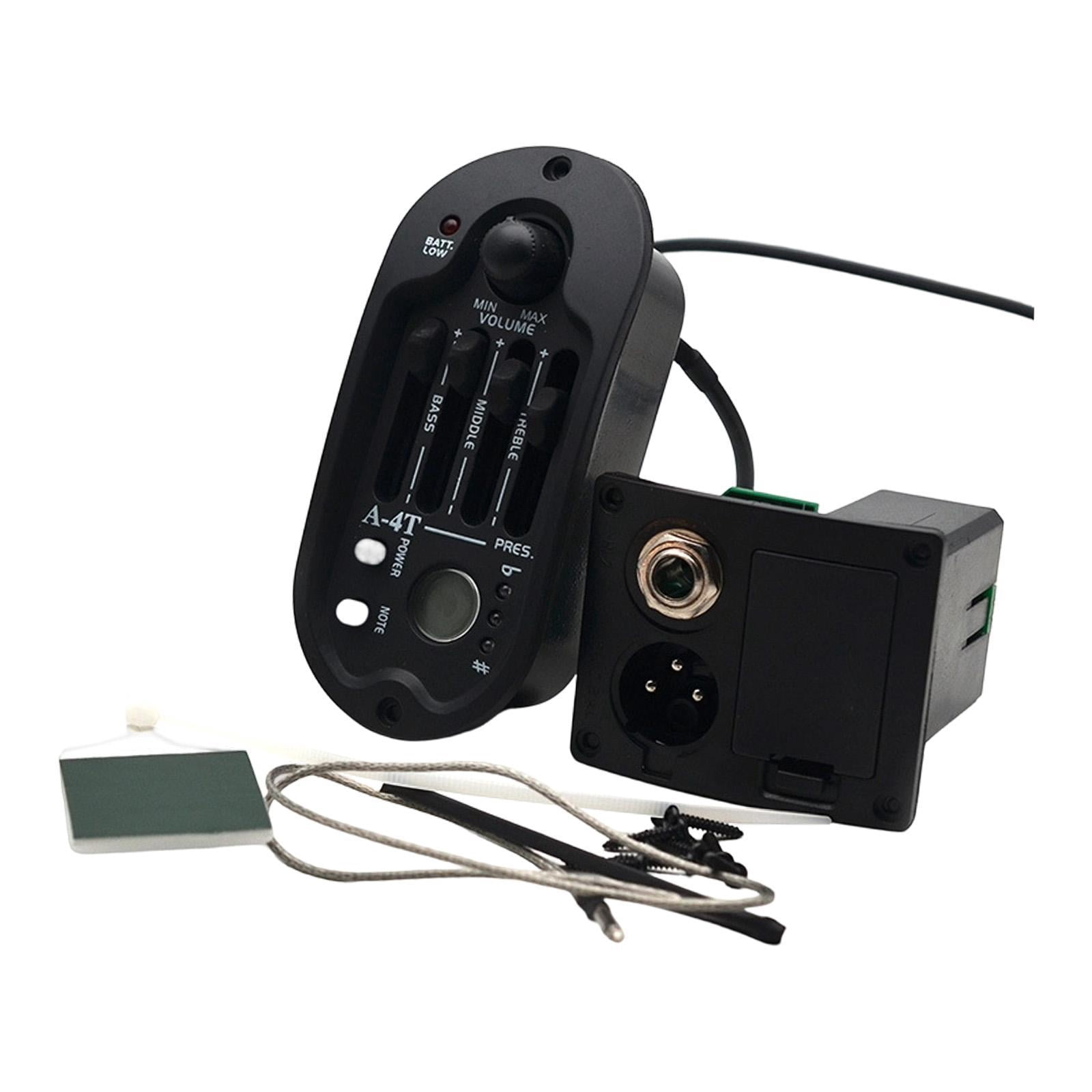 LeeQinersw Acoustic Guitar Pickup Preamp System 4 Band Equalizer Tuner ABS Durable with XLR