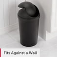 thumbnail image 4 of (2 pack) Sterilite Bathroom Trash Can, 3 Gallon Small Plastic Garbage Bucket Bin with Swing Top Lid, Black, 4 of 10