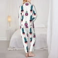 thumbnail image 3 of Pajama Sets for Women 2 Pcs, heart Cactus potted plant Button Down Long Sleeve Sleepwear Lounge PJ Sets, 3 of 6