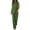 Green, variant on Womens Capris Jumpsuit Solid Color Linen Round Neck Top Wide Leg Long Pants Set