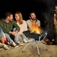 thumbnail image 2 of Costway 3-in-1 Portable Charcoal Grill Folding Camping Fire Pit with Carrying Bag & Gloves Black, 2 of 10