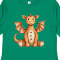 thumbnail image 4 of Inktastic Vintage Knitted Plush Dragon Boys or Girls Long Sleeve Toddler T-Shirt, 4 of 5