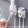 thumbnail image 4 of Toothbrush Holder Wall Mounted No Drilling Threaded Coupling Automatic Toothpaste Dispenser Slot Easy Install Space Saving Home Adult Gift Pink, 4 of 9