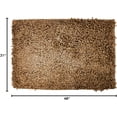 thumbnail image 2 of Shaggy Cotton Chenille Noodle Bath Mat - Solid Minimal Color Contemporary Soft Area Carpet Rug - Dark Coffee Brown - 31" x 48", 2 of 6