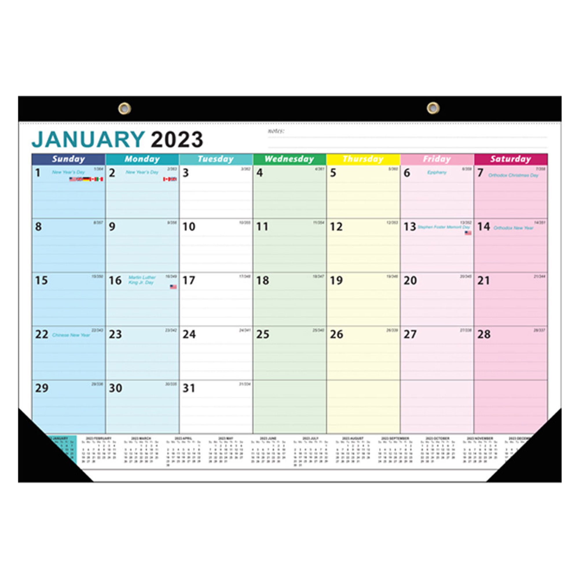 sdghg Black Classic 2023-2024 Calendar, Wall Mounted 18 Months