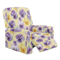 Xoenoiee Purple Daisy Flower Print Recliner Chair Covers 4-Pieces Recliner Covers Stretch 1 Seat Reclining Chair Cover Washable Lazyboy Recliner Covers Furniture Protector for Living Room