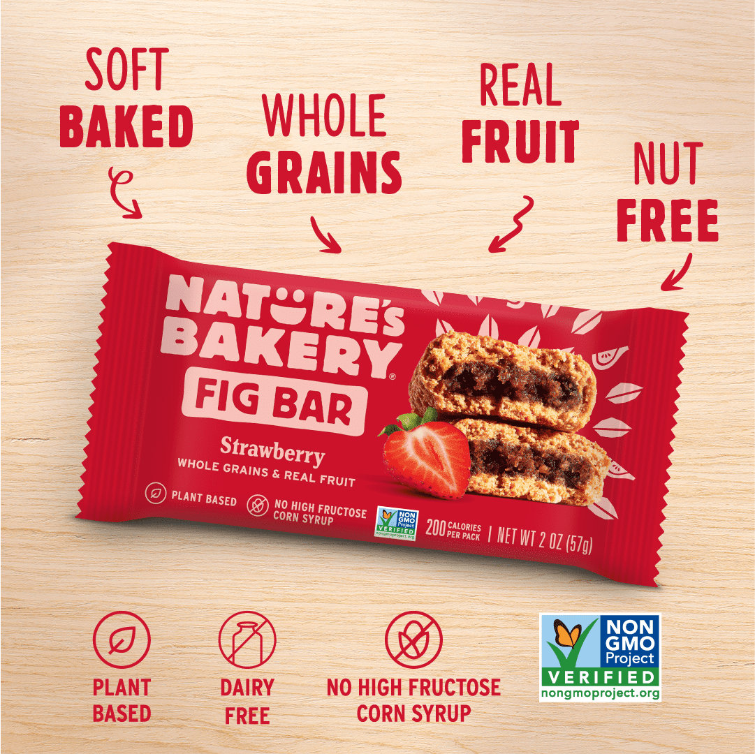 Nature's Bakery Strawberry Fig Bars, 2 oz Snack Bars (36 Ct), Plant-Based, Vegan, Non-GMO
