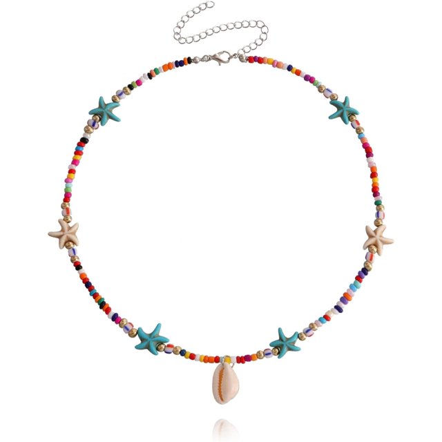 HSHDLDF Collier Coquillage Puka pour Femmes Hommes Collier Surfeur Coquillage Cordon Collier Collier Ras du Cou Perles Colorées Collier Ajustable Été Boho Hawaii Boucle Perle Collier Bijoux Coquillage Naturel