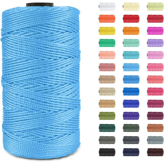 Minzimin 1Pcs Polypropylene Macrame Cord 1.5mm x 656 feet Twisted 100% Polypropylene Rope Twine String Macrame Yarn, Colored Knitting & Crochet Bag Cord Crochet Thread Supplies for Knitter