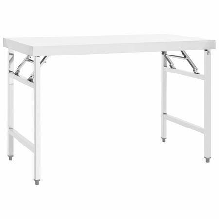 

moobody Kitchen Folding Work Table Stainless Steel Kitchen Pre and Work Table for Restaurant School Commercial Space 47.2 x 24 x 32 Inches (L x W x H)