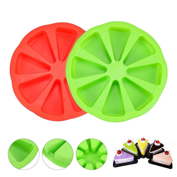 2 piezas de molde de silicona para tartas, molde triangular de 8 cavidades para pizza, pan de maíz, brownies, muffins y jabón, herramienta para hornear DIY