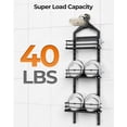 thumbnail image 7 of 3-Tier Adjustable Shower Caddy with Hanging Hook – Non-Swing Metal Organizer, Rust-Resistant Black Bathroom Shelf Basket, 7 of 7