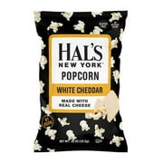 Hal's New York Kettle Cooked Potato Chips, Gluten Free (White Cheddar Popcorn, 0.90 oz Bag (Pack of 24))