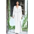 thumbnail image 3 of KOH KOH Long Sleeve V-Neck Bridesmaid Wedding Guest Party Winter Fall Formal Evening Tall Sexy Slit Full Floor Length Gown Maxi Dress For Women Ivory White XX-Large US 18-20 NT176, 3 of 6