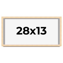 28x13 Frame Beige Real Wood Picture Frame Width 0.75 inches | Interior Frame Depth 0.5 inches |