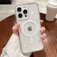 thumbnail image 1 of Luxury Wireless Charge Magsafe Clear Phone Case For iPhone 16 15 14 13 12 11 Pro Max Plus Mini Transparent Soft Bumper Cover Transparent For iPhone 11Pro Max, 1 of 6