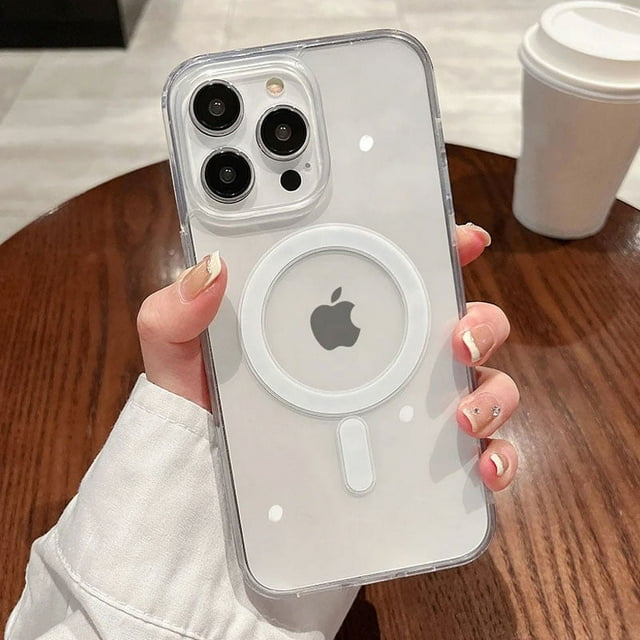 Luxury Wireless Charge Magsafe Clear Phone Case For iPhone 16 15 14 13 12 11 Pro Max Plus Mini Transparent Soft Bumper Cover Transparent For iPhone 11