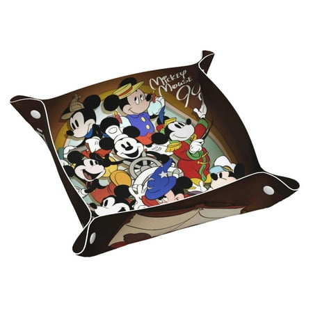 

Kawaii Mickey mouse Leather Storage Tray (Cute 205) Desktop Finishing Tray cosmetic tray Home Storage Tray Containers for Candy Jewelry Wallet Rings Headphone Watch Small