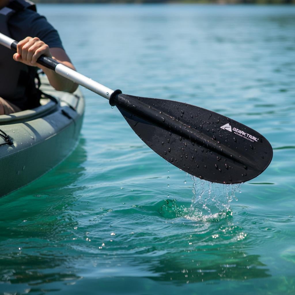 Ozark Trail Black Aluminum and Plastic Adjustable 2-Piece Kayak Paddles, 90"
