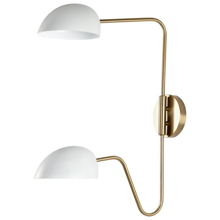 

Nuvo Lighting Trilby 2 Light Wall Sconce Matte White with Burnished Brass