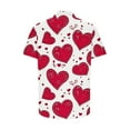 thumbnail image 4 of Unisex Relaxed Short-Sleeve Heart Print Couple Shirt Valentine's Day Gift Turn-Down Collar Summer Casual Multi-Color, 4 of 5