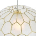 thumbnail image 4 of Creative Co-Op Capiz Honeycomb Globe Pendant Light, Capiz White Seashells with Antique Gold, 4 of 8