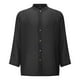 thumbnail image 1 of Camisas Para Hombre Slim Fit Camisa de hombre nueva camisa de manga larga de playa suelta relajada larga de algodón sólido (Black, S), 1 of 7