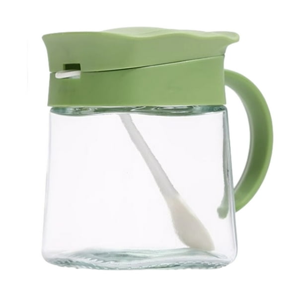 Tarro de especias de vidrio transparente con tapa a prueba de fugas, almacenamiento hermético para sal, pimienta y hierbas en la cocina. Botella de vidrio transparente con dosificador para cocinar,
