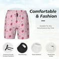 thumbnail image 4 of Kdxio Strawberries Print Men's Swim Trunks with Compression Liner 7 Inch Inseam Quick Dry Swim Shorts, 4 of 7