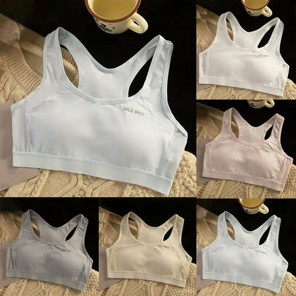 Swuxness Toddler Big Girls Sports Bras Crop Cami Tank Top Shockproof Seamless Comfortable Stretchy Supportive