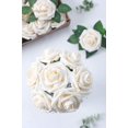 thumbnail image 2 of Floroom Artificial Flowers 25pcs Real Looking Ivory Foam Fake Roses with Stems for DIY Wedding Bouquets White Bridal Shower Centerpieces Arrangements Party Tables Decorations, 2 of 10