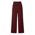 thumbnail image 7 of Women's High Waist Wide Leg Suit Pants Dress Trousers Loose Straight Business Casual Trousers with Pockets office Daily Street Outfits Wine, 7 of 7