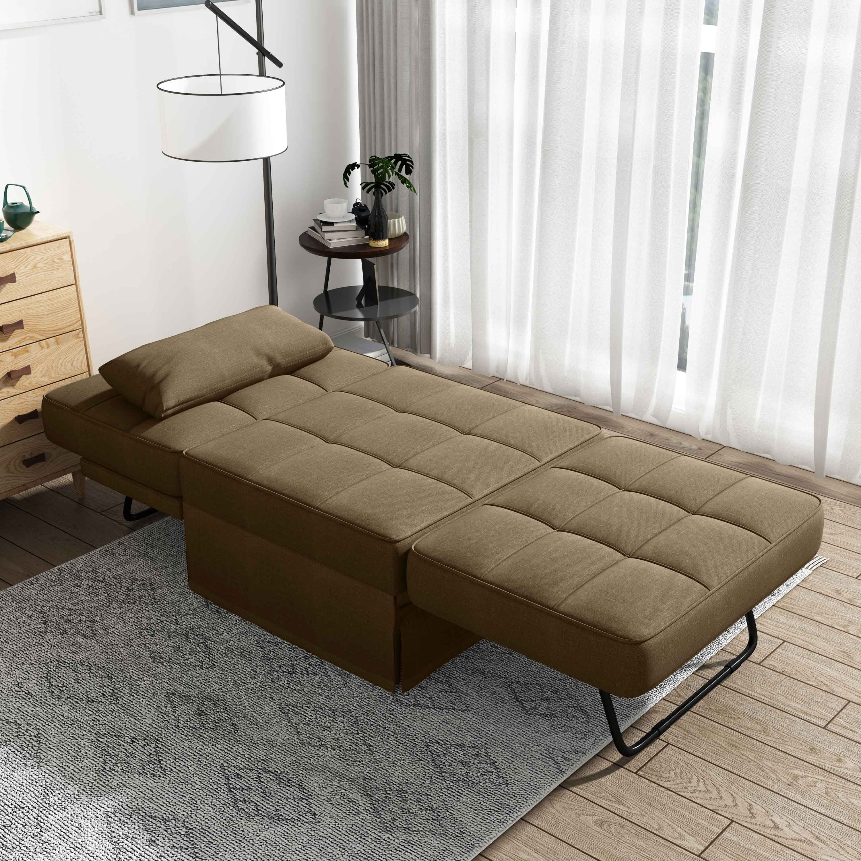 Ucloveria Ottoman Sleeper Chair Bed, Soft Tufted Velvet Folding Sofa