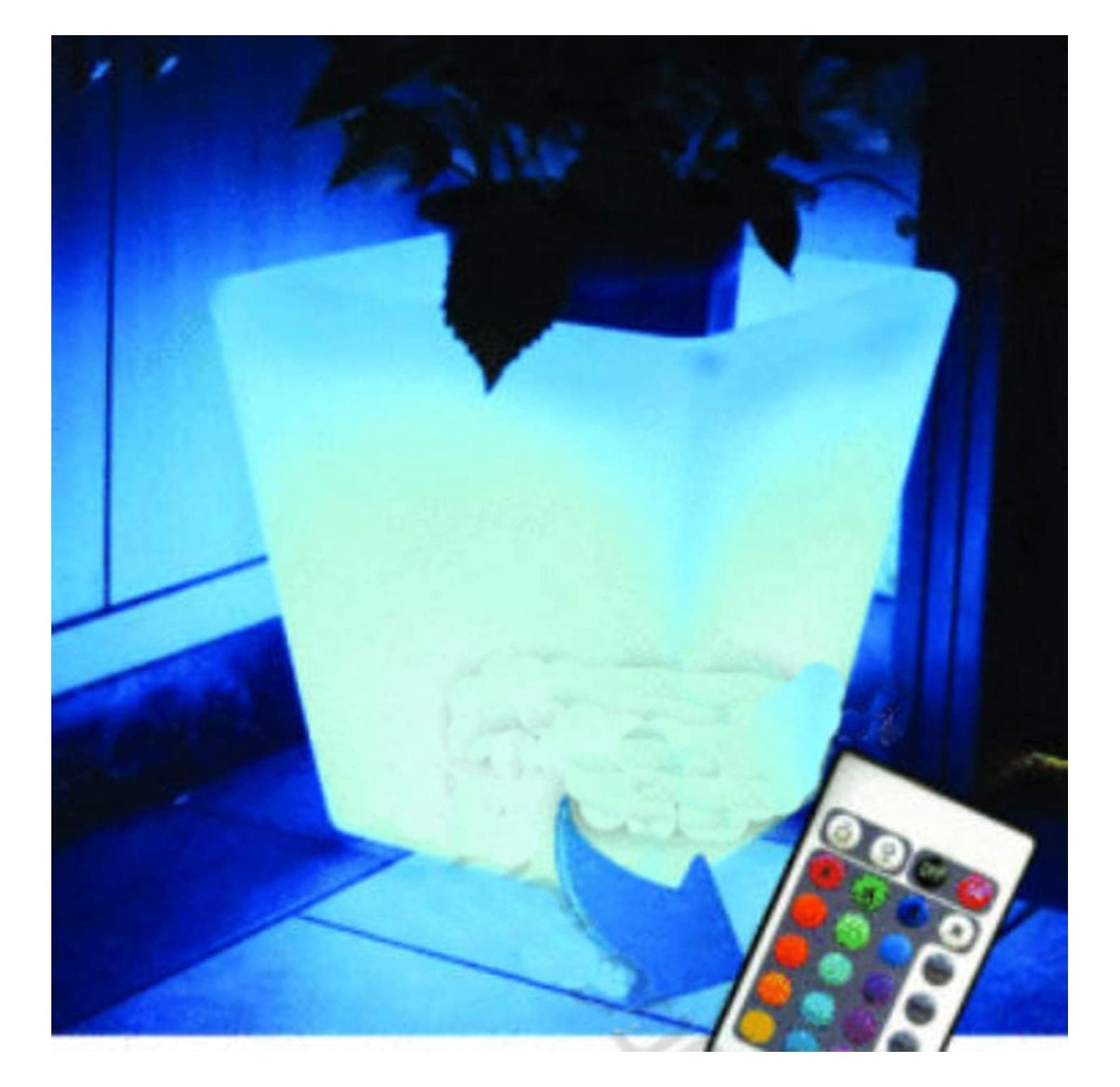 YIDOADFEAP 16" Fiji LED Multi-Color Light Planter: for Indoor or Outdoor Use; Waterproof, Controlled and Rechargeable