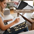thumbnail image 5 of Haosy Accordion File Organizer Zipper Binder 500 Sheet 6-Tab Expanding File Folder Multi-Pocket 1.2 Inch 3 Ring Gold Flowers and Leaves, 5 of 7