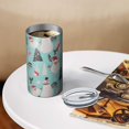 thumbnail image 3 of 20oz Coffee Tumblers Blue Christmas Santa and Snowman Pattern Stainless Steel Vacuum Insulated Travel Tumbler Coffee Cups Mug with Lid and Straw with Cleaning Brush for Cold & Hot Drinks, 3 of 5
