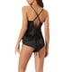thumbnail image 3 of INSPIRAR CHIC Pijamas de Satén para Mujeres, Camiseta Sin Mangas con Pantalones Cortos, Conjunto de Lounge Sliky M Negro, 3 of 6