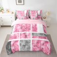 thumbnail image 2 of Erosebridal Pink Sqare Bedding Sets Twin Size,Geometric Buffalo Comforter Sets with Sheets,Ombre Rectangle Bed in a Bag Twin size,Breathable Abstract Bedroom Decorative,Reversible,7-Piece, 2 of 5