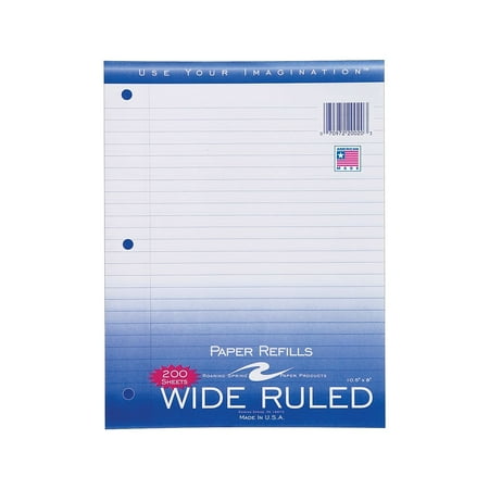 UPC: 0070972200203 | Roaring Spring Paper Products Wide Ruled Filler Paper 8  x 10.5  3-Hole Punched 200 Sheets/Pack